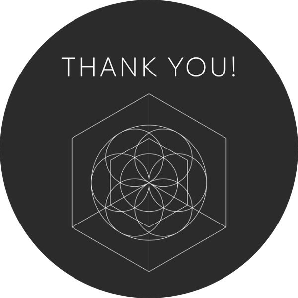 Thank you | Geometric Black | Sticker sheet