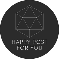 Happy post | Geometric Black | Sticker sheet