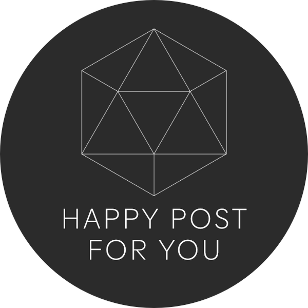 Happy post | Geometric Black | Sticker sheet
