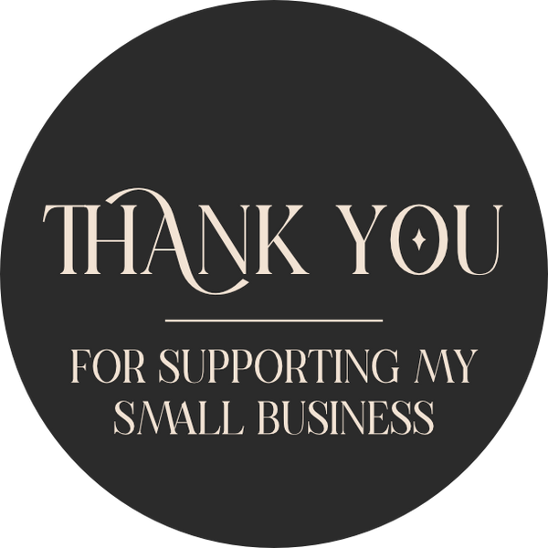 Thank you for supporting my small business | Cashmere Black | Sticker sheet