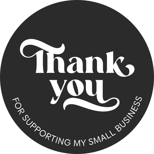 Thank you for supporting my small business | Glamour Black | Sticker sheet