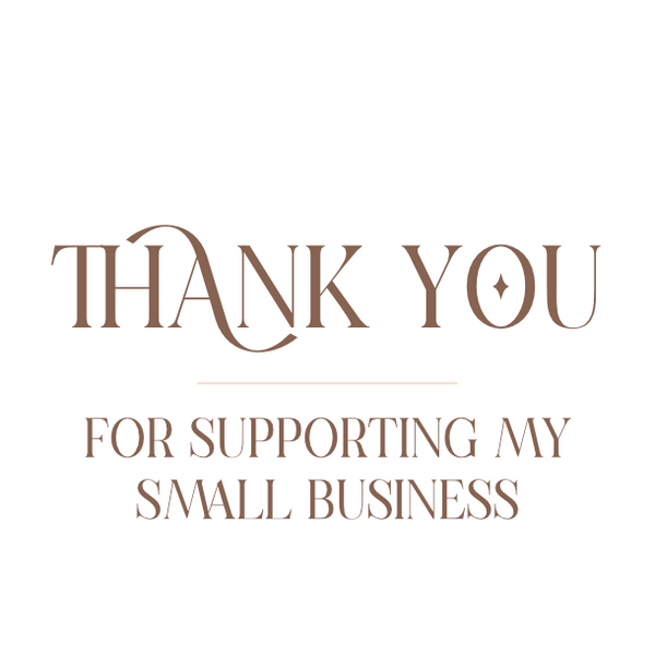 Thank you for supporting my small business | Cashmere White | Sticker sheet