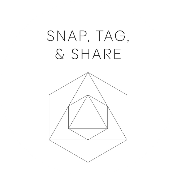 Snap, tag, share | Geometric White | Sticker sheet