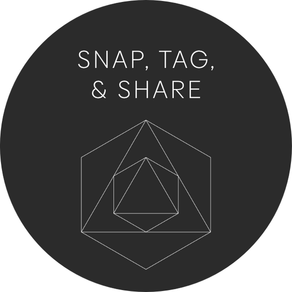 Snap, tag, share | Geometric Black | Sticker sheet