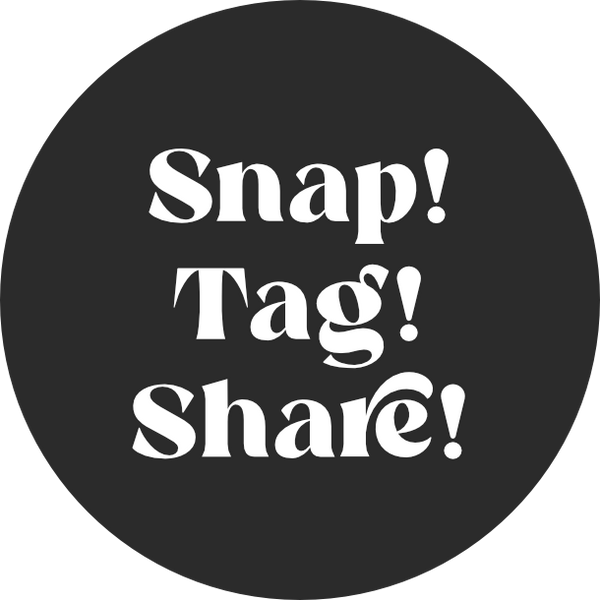 Snap, tag, share | Glamour Black | Sticker sheet