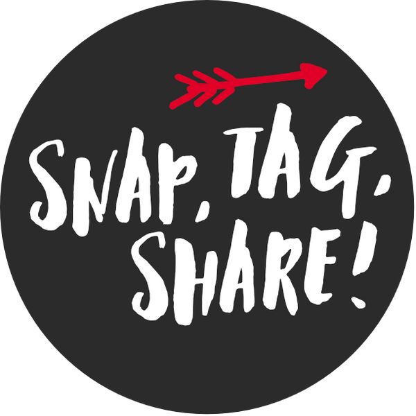 Snap, tag, share | Inky Black | Sticker sheet